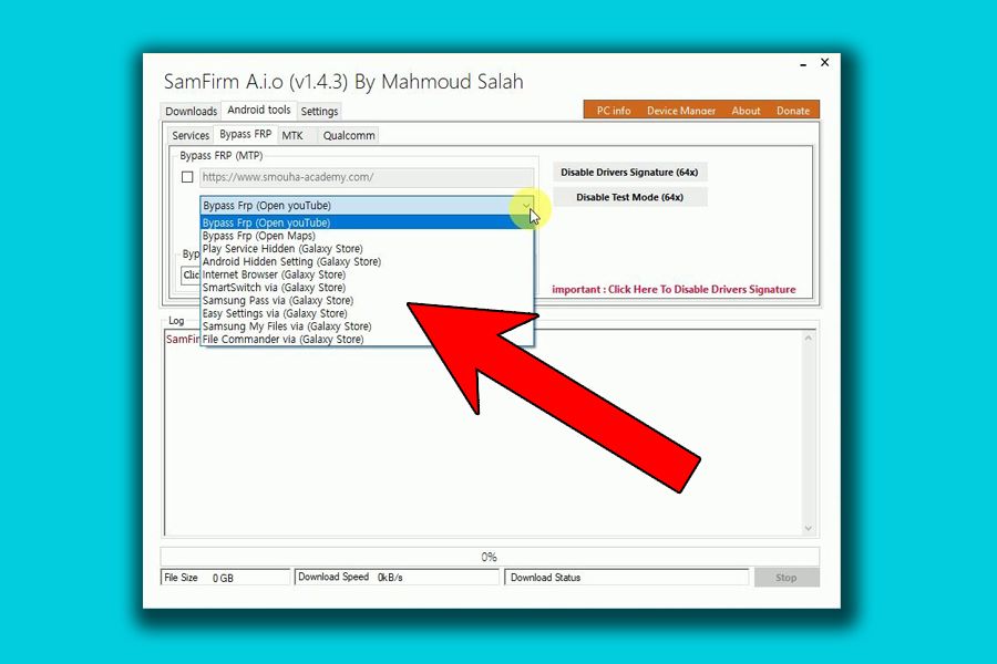 Samsung A10e FRP Bypass Tool