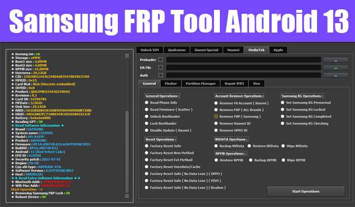 Samsung FRP Tool Android 13