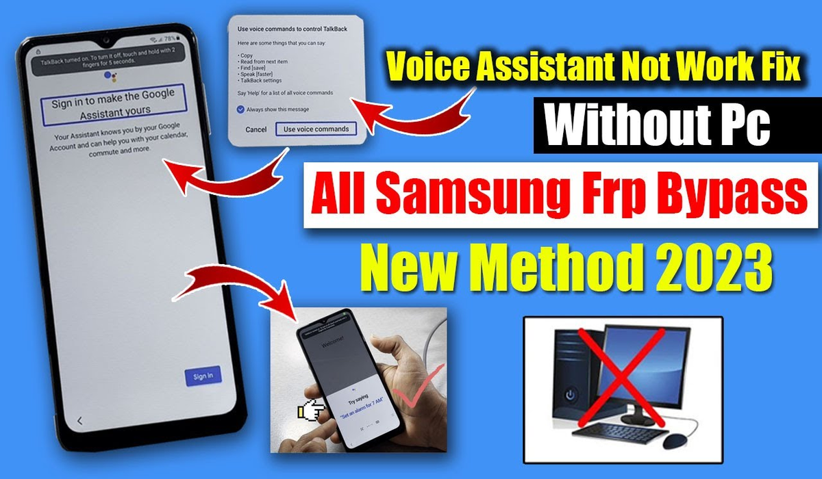 samsung a13 frp bypass talkback not working no pc free