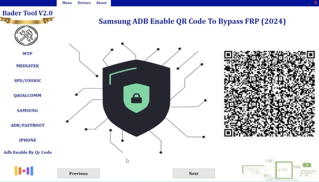 Samsung ADB Enable QR Code To FRP Bypass