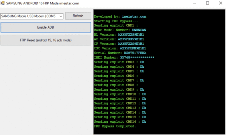 Samsung Android 16 FRP Tool
