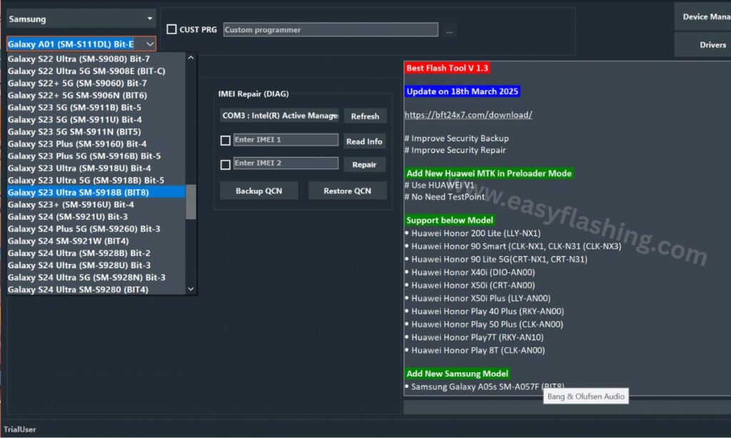 BFT Tool Latest Version Supported Mobile