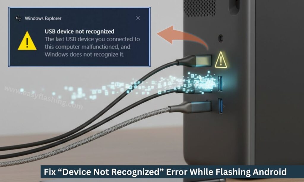 Fix “Device Not Recognized” Error While Flashing Android Fix “Device Not Recognized” Error While Flashing Android