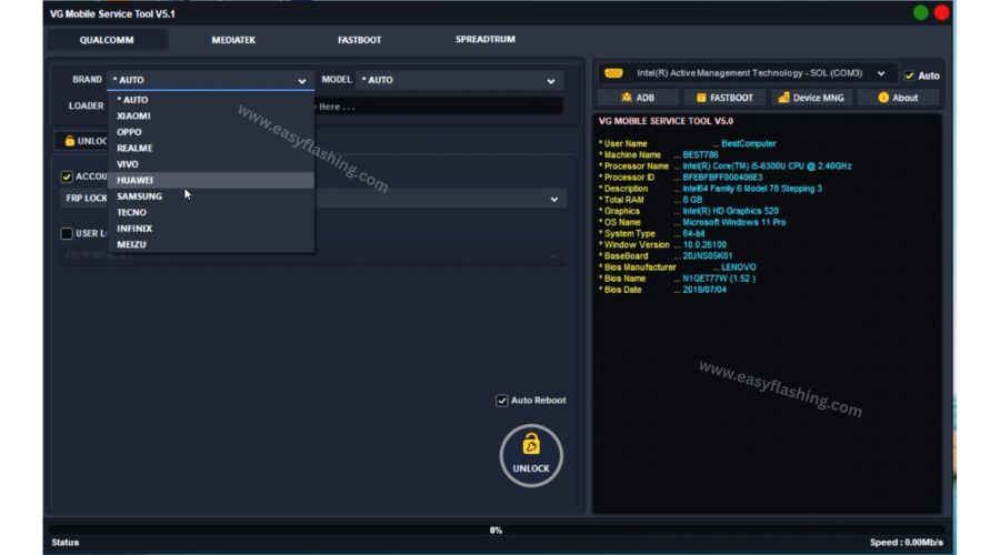 Key Features of VG Mobile Service Tool